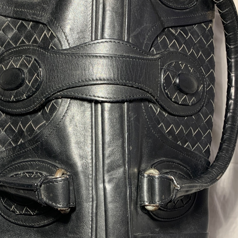 Bottega Veneta Woven Leather Satchel - Classic Black Doctor Bag - Picture 10 of 16